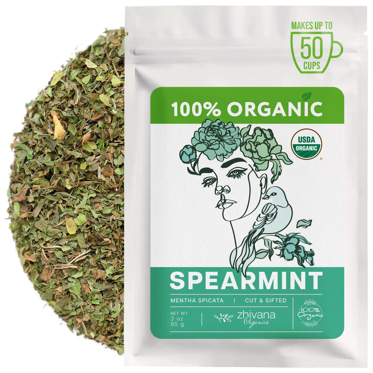 Organic Spearmint Tea Loose Leaf 3 oz. – Digestion, Womens Hormone Balance