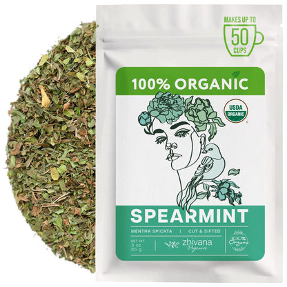 Organic Spearmint Tea Loose Leaf 3 oz. – Digestion, Womens Hormone Balance