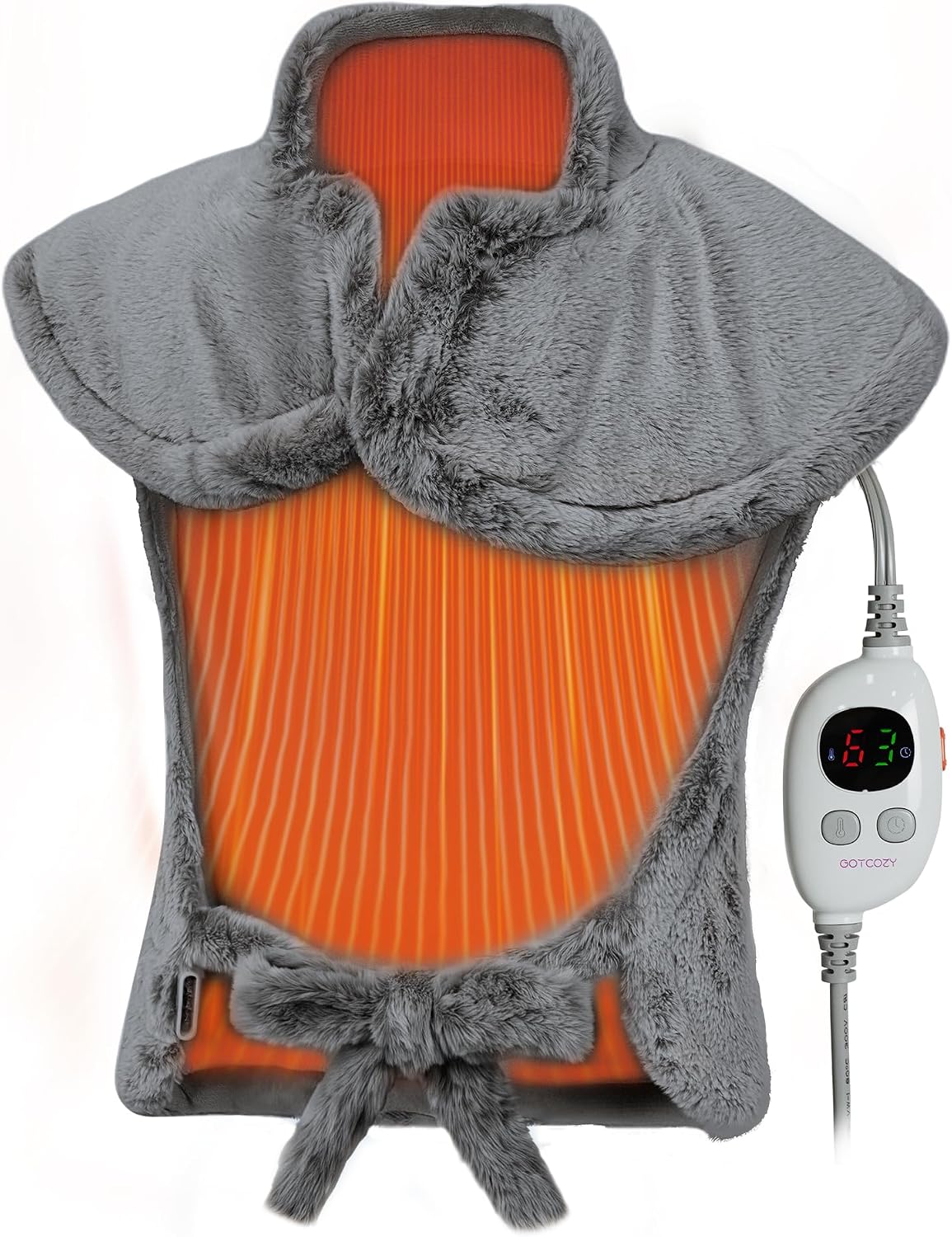 GOTCOZY Heating Pad 12"x24" for Back Pain Relief & Cramps(Rose)