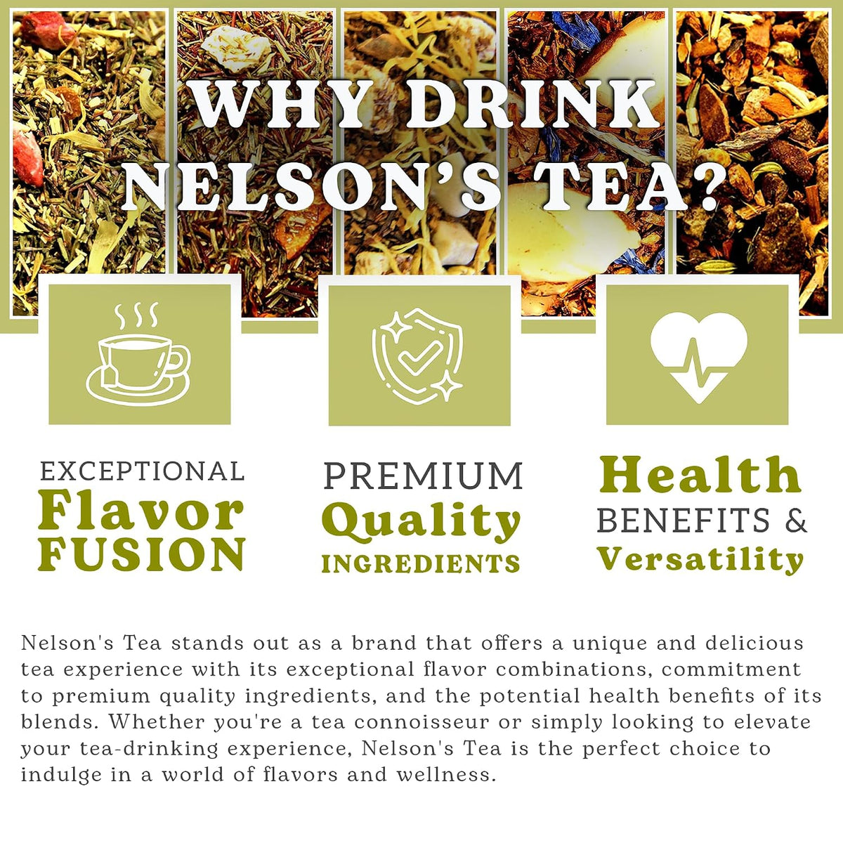 Nelson's Tea Sampler Our Favorites Caffeine Free blends, Sample