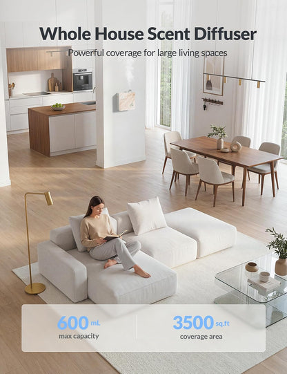 2025 Upgraded 3500 Sq.Ft Smart Scent Diffuser - HVAC System, Whole House Aroma & Hotel Collection Diffuser, Waterless Essential Oil Diffuser for Home Large Room, Cold Air Tech, 600mL (Black)