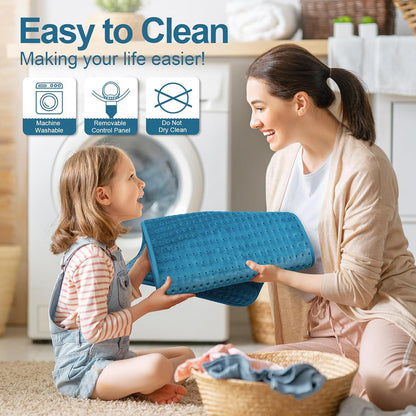 Heating Pad for Back, Electric Heating Pads for Cramps/Abdomen/Waist/Shoulder with 6 Heat Settings and Auto-Off, Moist/Dry Heat pad, Mothers Day Gifts for Mom Women Wife Grandma, 12" x 24"