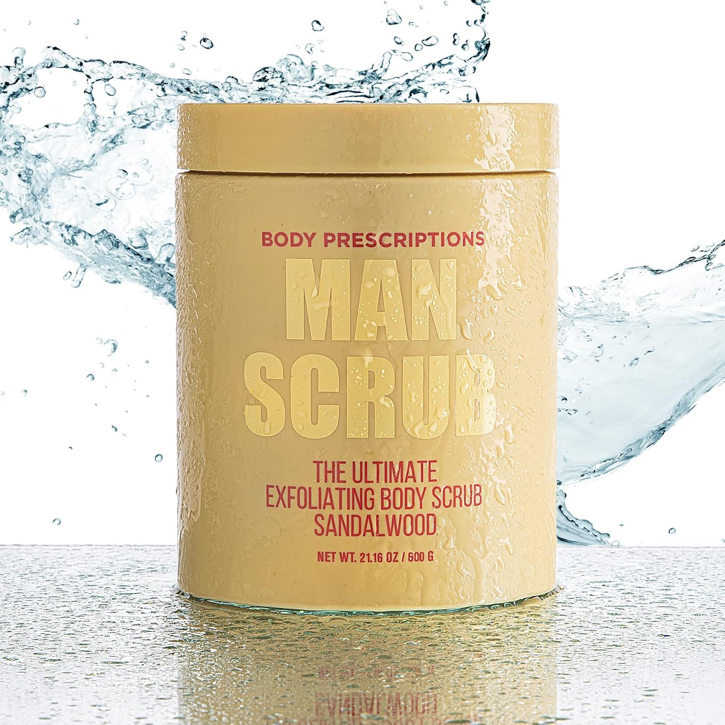 Body Prescriptions Men’s Exfoliating Body Scrub – Ultimate Skin Cleansing Wash in Jar with Twist-Top Lid, For All Skin Types, 21 Ounce (Pack of 1), Cedarwood