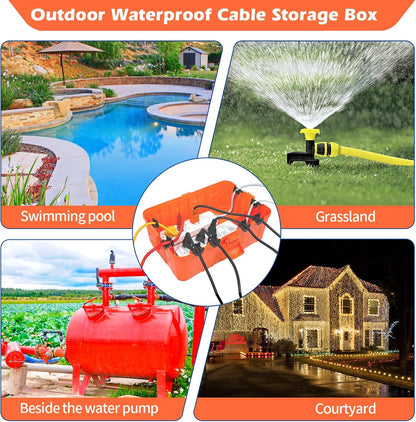 Hrensaw Large Outdoor Electrical Box Waterproof(12.5x8.5x5inch),IP54 Waterproof Outdoor Outlet Covers,Weatherproof Extension Cord Covers Protect Outlet,Plug,Timer,Power Strip,Holiday Light,Black