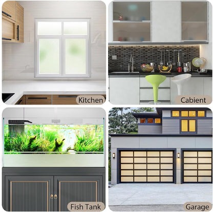 KESPEN Total Blackout Window Film Privacy Static Cling 100% Light Blocking Room Darkening Window Cover Heat Control Anti-UV Glass Sticker Window Tint for Home with Grid Line, 17.5 Inch X 6.5 Feet