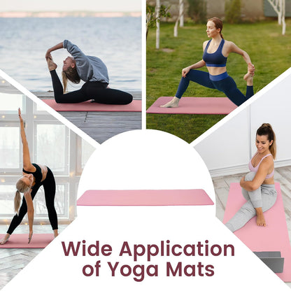 Fitvids Yoga Mat, 1/2-Inch Extra Thick High Density Exercise Mat, Anti-Tear Exercise Yoga Mat with Carrying Strap, Suitable for Various Yoga Exercises