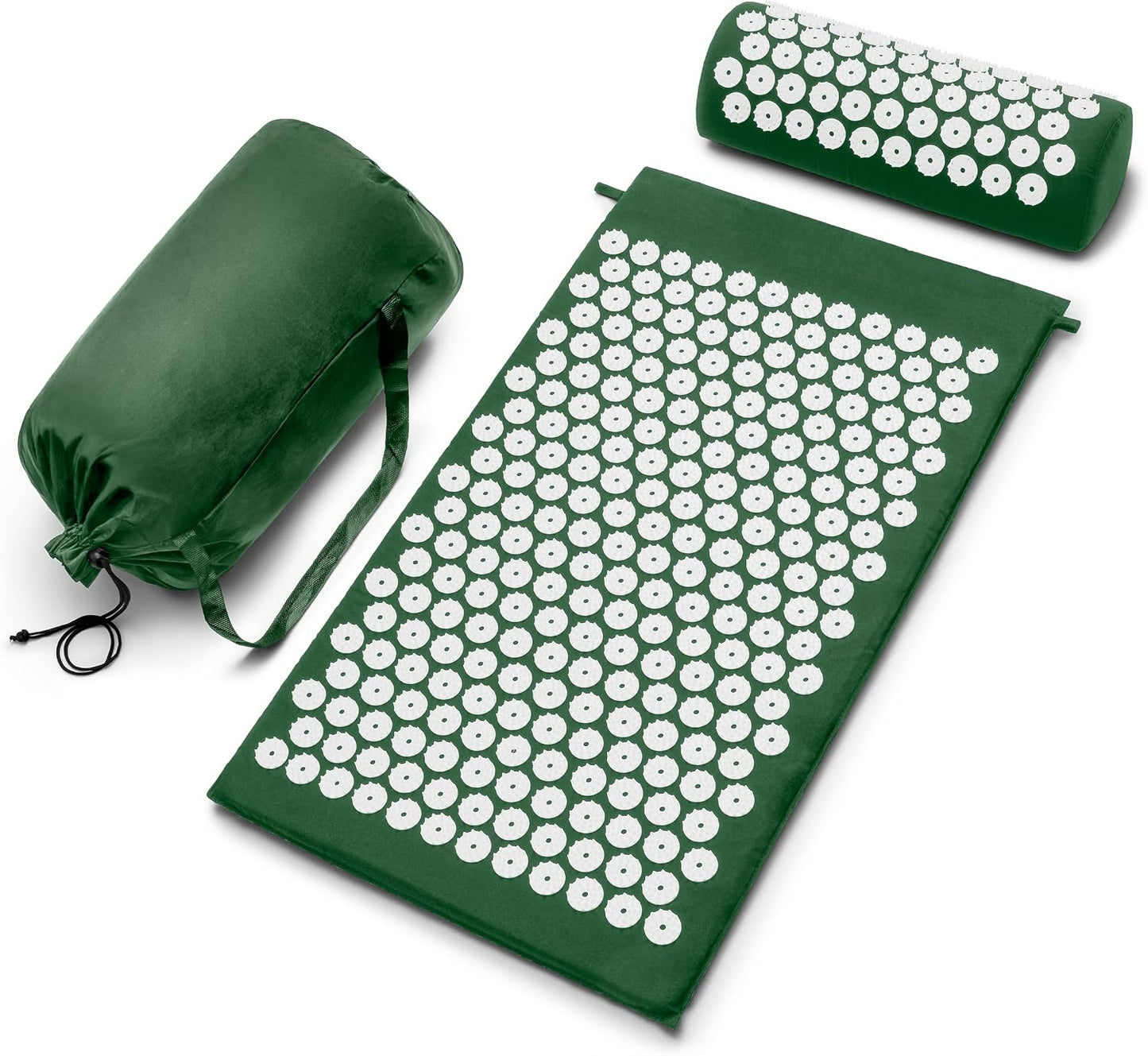 Sivan Health and Fitness Acupressure Mat and Pillow Set - Grounding Mat for Stress, Back & Neck Pain - Acupuncture Point Massage Mat for Muscle Relaxation, Sciatica, & Meditation - Includes Carry Bag