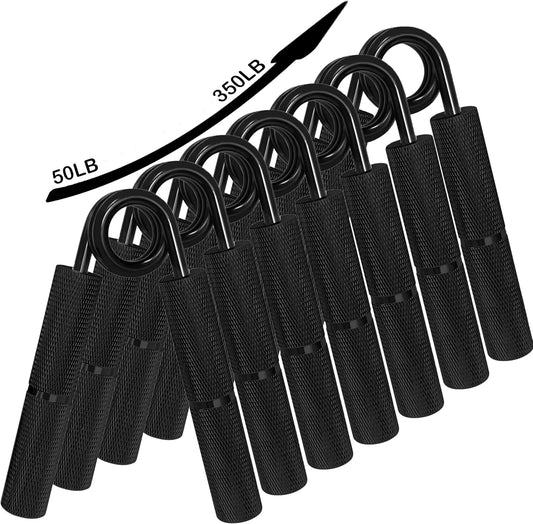 Silver Metal Hand Grip Set, 50LB-400LB No Slip Heavy-Duty Grip Strengthener Great Wrist & Forearm Hand Exerciser, Home Gym, Hand Gripper Grip Strength Trainer