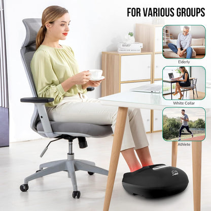 Snailax Shiatsu Foot Massager with Heat, FSA Eligible, Kneading, Compression, Vibration, Feet Massage Machine for Plantar Fasciitis, Neuropathy, Foot Warmer, Gifts for Women Men,Size 13