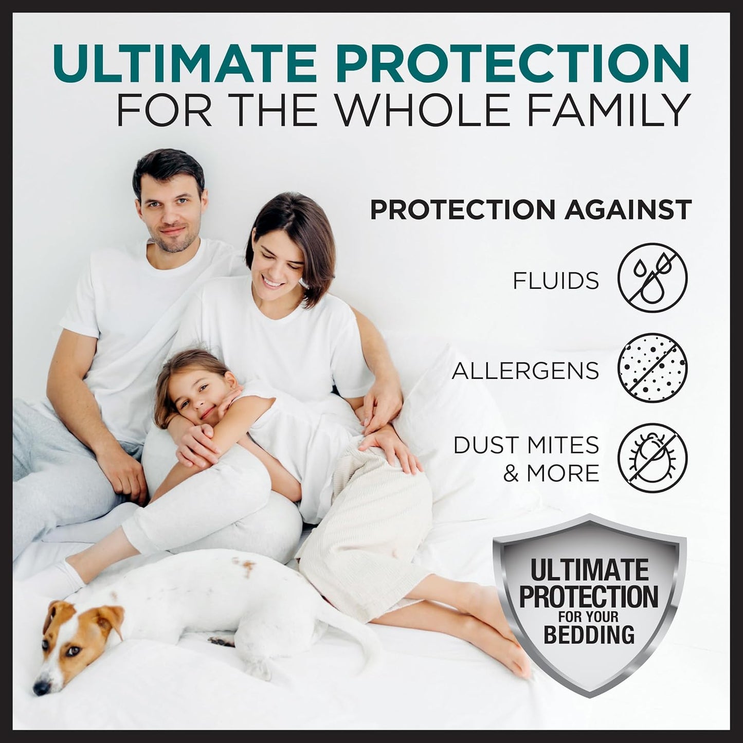 Protect-A-Bed AllerZip Standard 20" x 26" Pillow Protectors (Set of 2), Bed Bug and Dust Mite Proof, Noiseless and Odor-Resistant Pillow Covers, 100% Waterproof, Machine Washable
