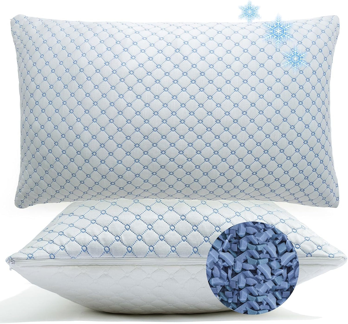 Cooling Adjustable Queen Pillows for Side Back Sleepers