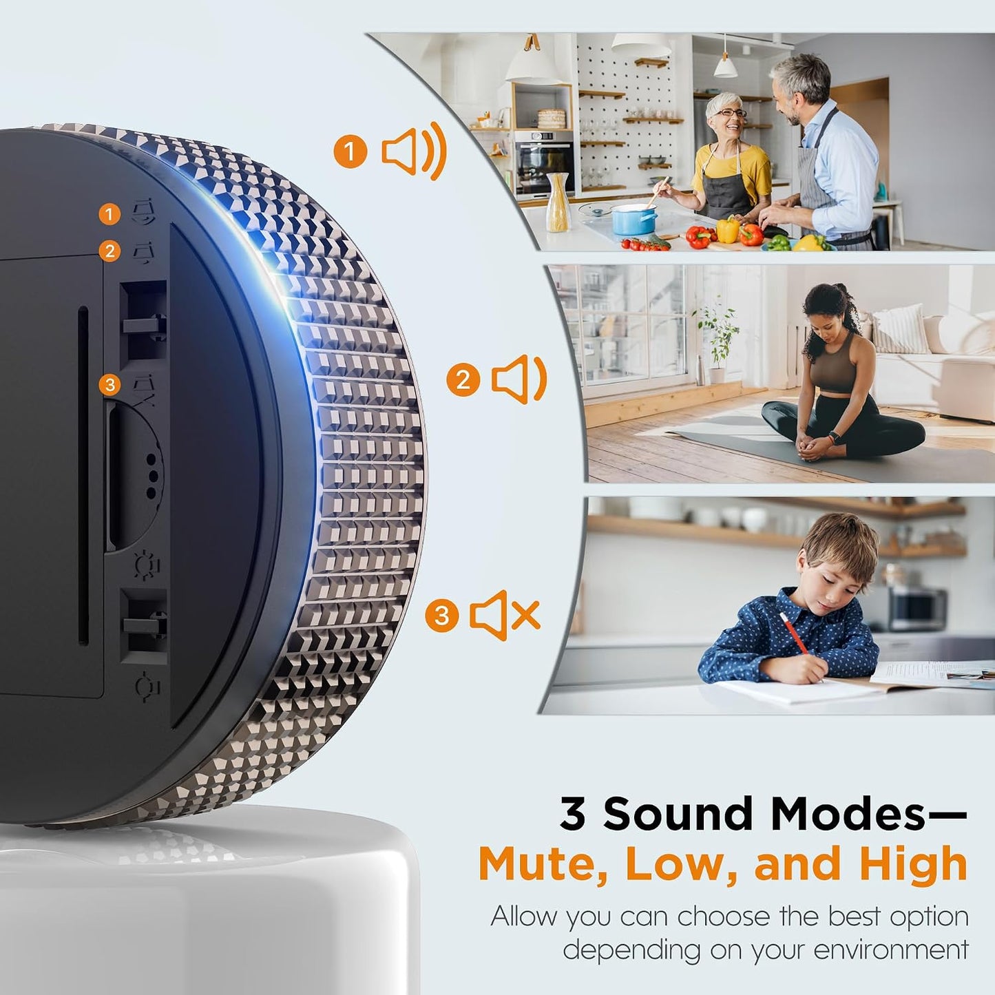 Digital Kitchen Timer, Magnetic Kitchen Timer Clock with Large LED Display, Countdown Count Up, Rotary Dial, 5/15/25 Min Presets, 3 Volume Levels for Cooking, Productivity, Pomodoro, Classroom
