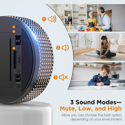 Digital Kitchen Timer, Magnetic Kitchen Timer Clock with Large LED Display, Countdown Count Up, Rotary Dial, 5/15/25 Min Presets, 3 Volume Levels for Cooking, Productivity, Pomodoro, Classroom