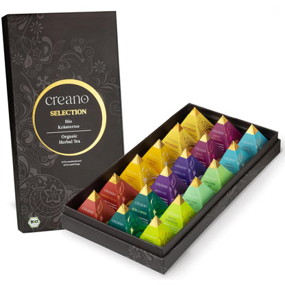 Creano Organic Herbal Tea Sampler Gift Set - Tea Gift Box - 27 Organic Tea Bags in 9 Different Varieties 54 g