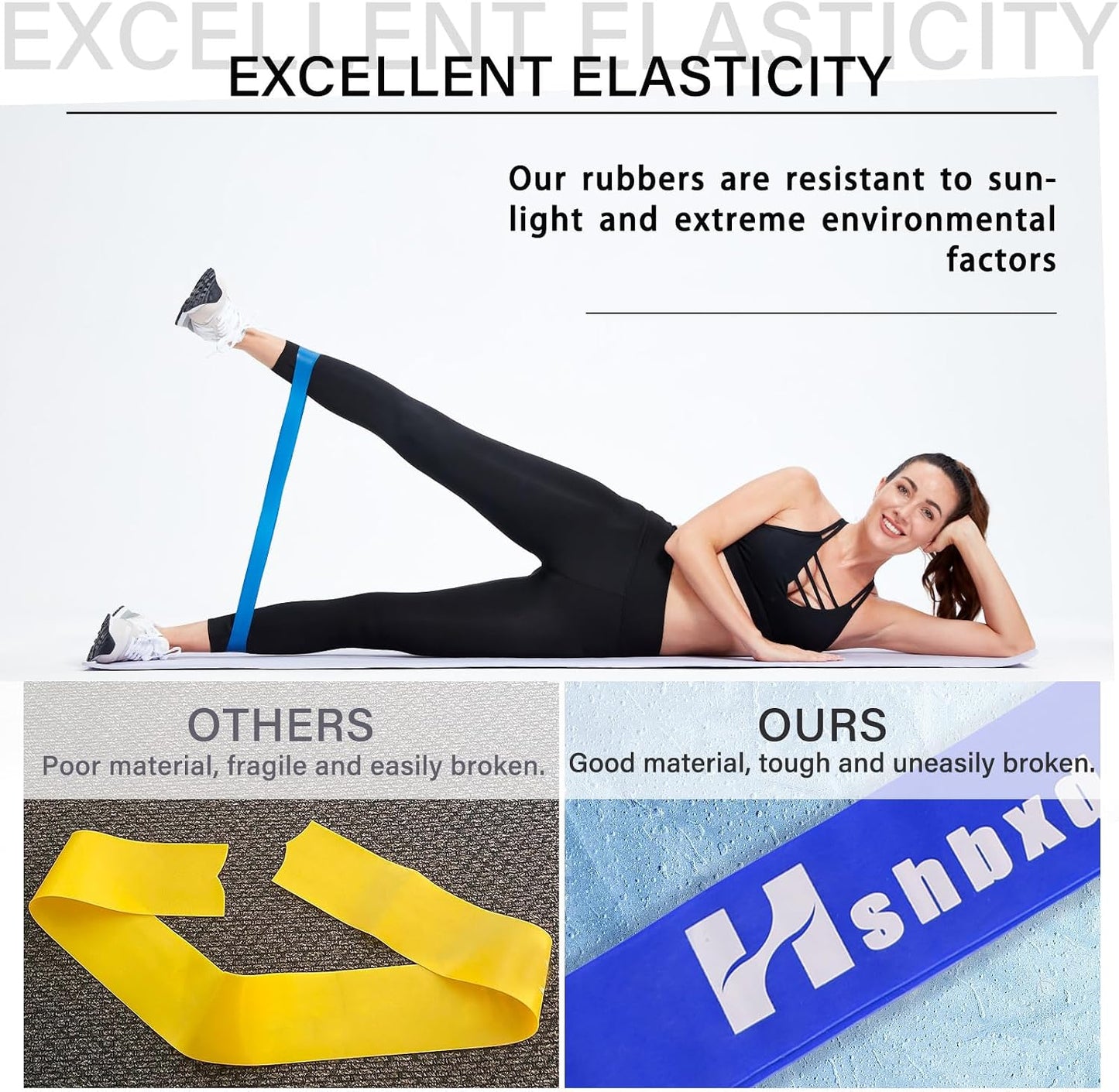 Resistance Bands for Physical Therapy, Bands for Working Out, Latex Free Elastic and Exercise Bands Set for Stretching, Suitable for Rehab, Yoga, Pilates, Gym, Home Exercise