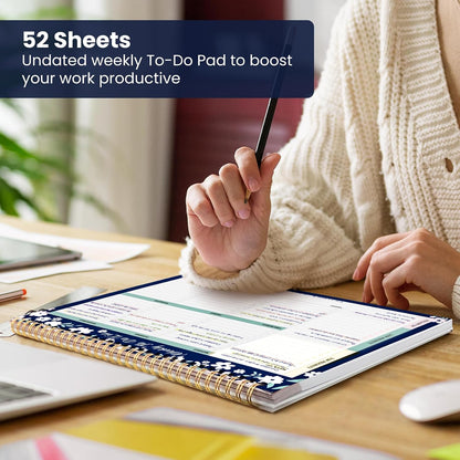 Weekly To Do List Notepad with 52 Undated Sheets（8.5"×11"）- Undated Weekly Planner Notepad for Office Desk Accessories and Supplies - Sunshine Petal