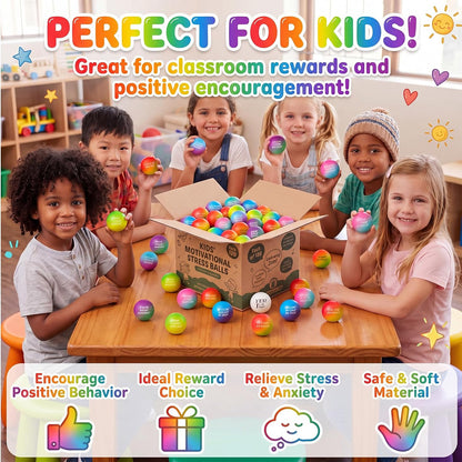 Sotiff 100 Pcs Motivational Balls Bulk for Adults, Ten Colors Inspirational