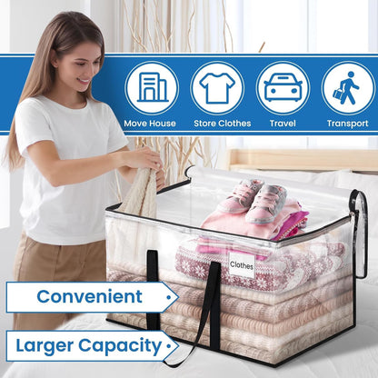 RoomHacks Moving Bags, Heavy Duty Large Storage Bags, 88L, Clear