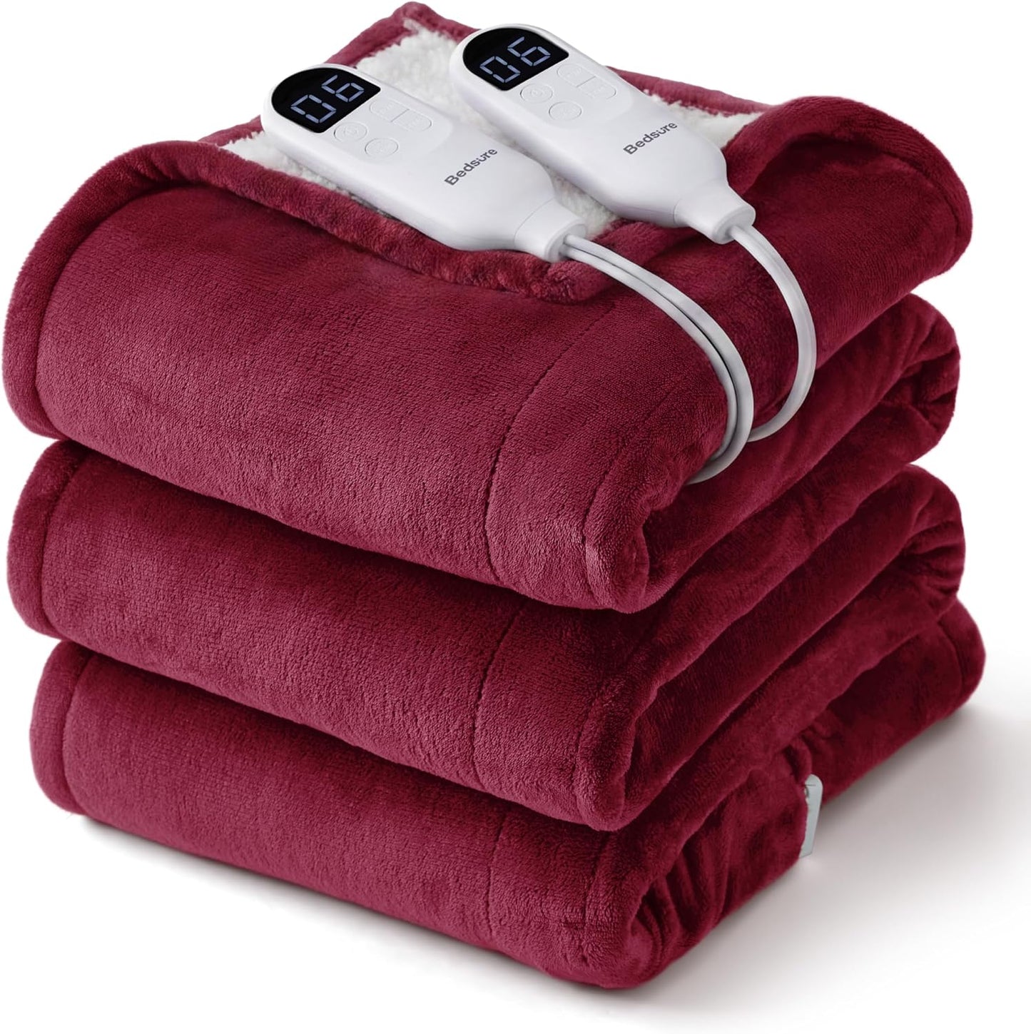 Bedsure Heated Blanket Throw Blanket with Preheat Function - Fast Heating Electric Blanket, Soft Flannel Throw with 6 Time Settings(Up to 10H), 6 Heating Settings, Gifts for Grandma (50"x60", Cream)