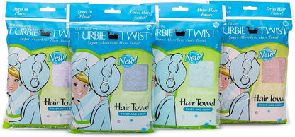 Turbie Twist 2-Pack Microfiber Hair Towel for Beauty, Travel, Gifting - Hair Wrap Turban for Straight, Wavy & Curly Hair - Premium Personal Care - Dark Purple & Light Purple