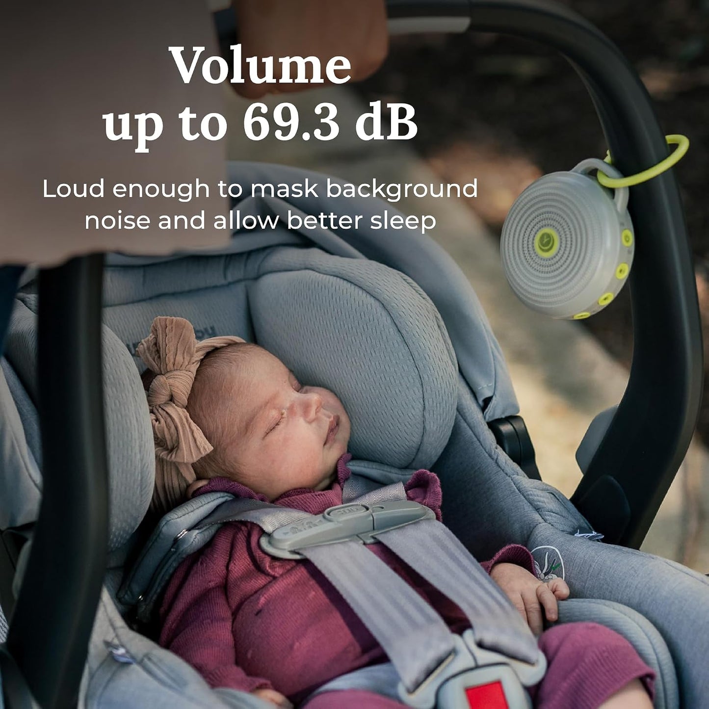 Yogasleep Hushh Portable White Noise Sound Machine for Baby, 3 Soothing Natural Sounds with Volume Control, Compact Size, Noise Canceling for Sleep Aid, Office Privacy, & Meditation, Registry Gift
