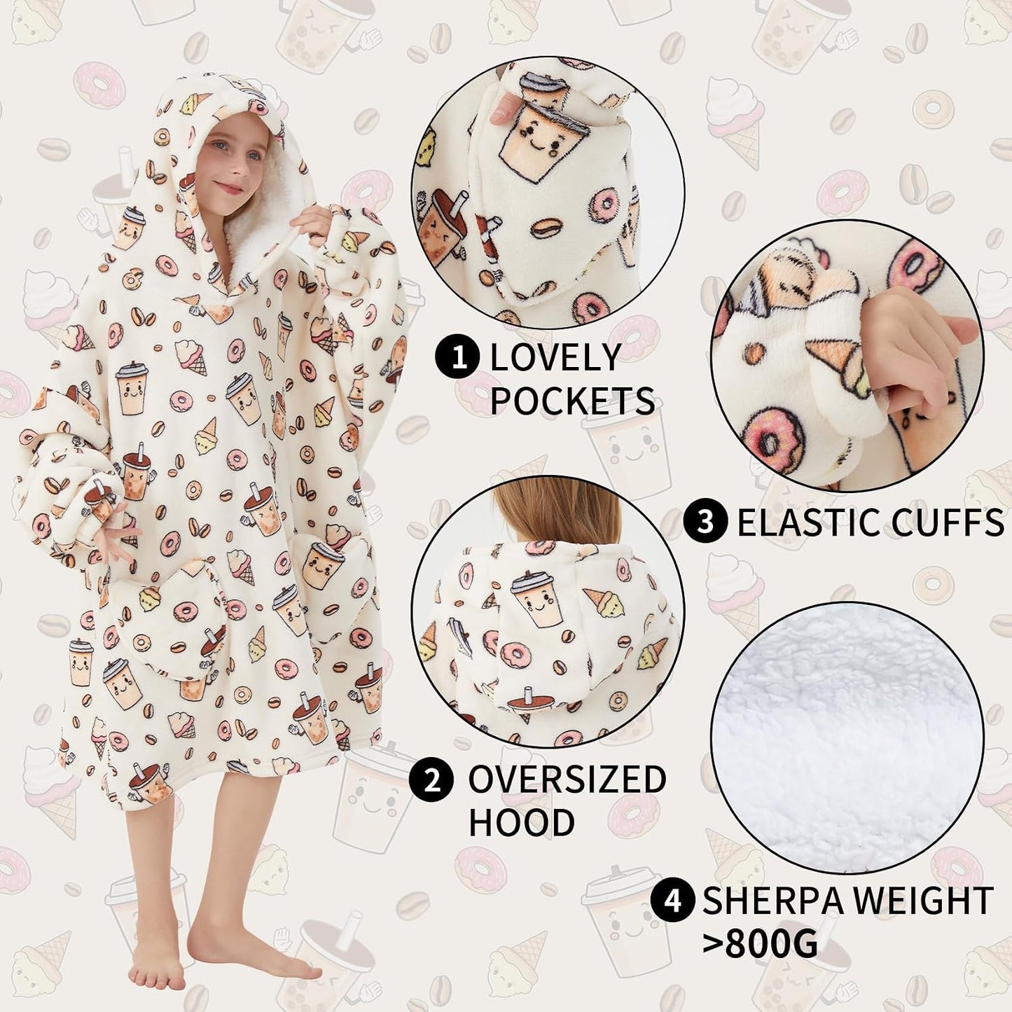 Fiosnow Glow in the Dark Unicorn Blanket Hoodies for Kids 6-13YR Oversize Wearable Blanket Hoodies for Boys Girls Teens