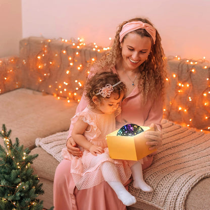 Kids Star Projector Night Light, Star Night Light Projector for Kids, Ceiling Stars Projection Lamp with Timer, 360° Rotating Night Light for Bedroom, Birthday Gift for 3 4 5 Year Old Girls Boys Black