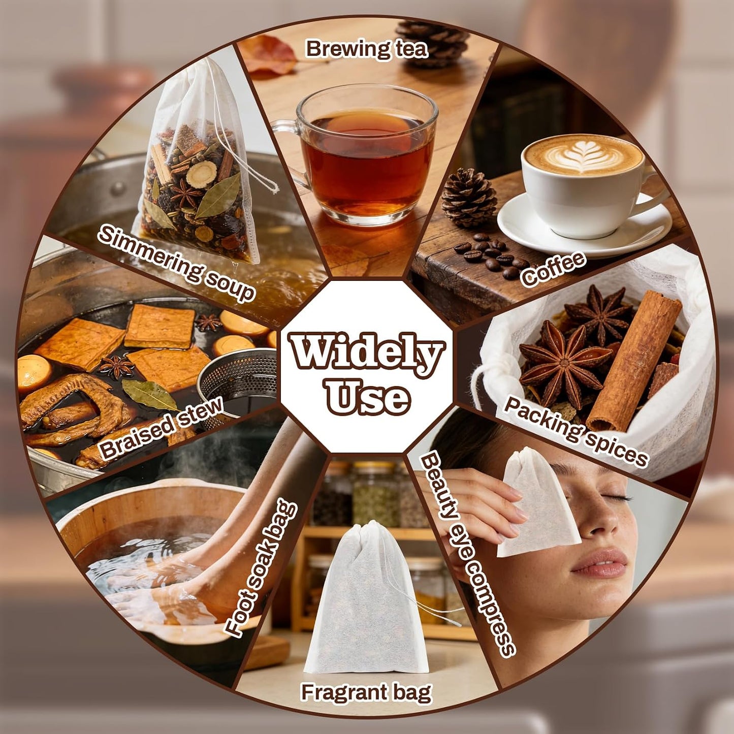 MAQIHAN Empty Tea Bags For Loose Tea - 300 Pcs Disposable Tea Filter Bags White Natural Biodegradable Bulk Fillable Empty Tea Bags With String Empty Tea Filter Bag For Tea Coffee Spice Cooking