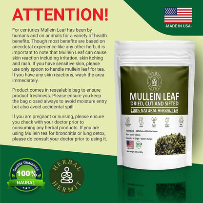 Mullein Leaf Tea, Loose Leaf, Respiratory & Lung Support Herbal Tea