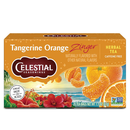 Celestial Seasonings Hibiscus Tea, Red Zinger Herbal Tea, Caffeine Free, 20 Tea Bags