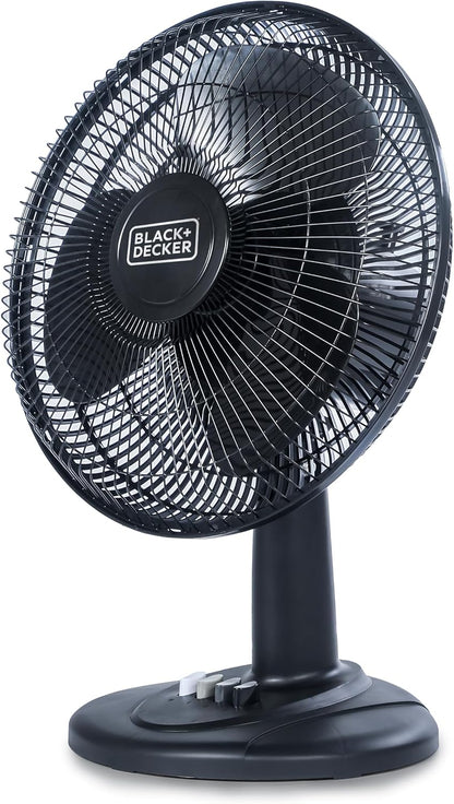 BLACK+DECKER 4" Convertible Cooling Fan, 3-Speed, Type-C USB, 2-Pack, Black
