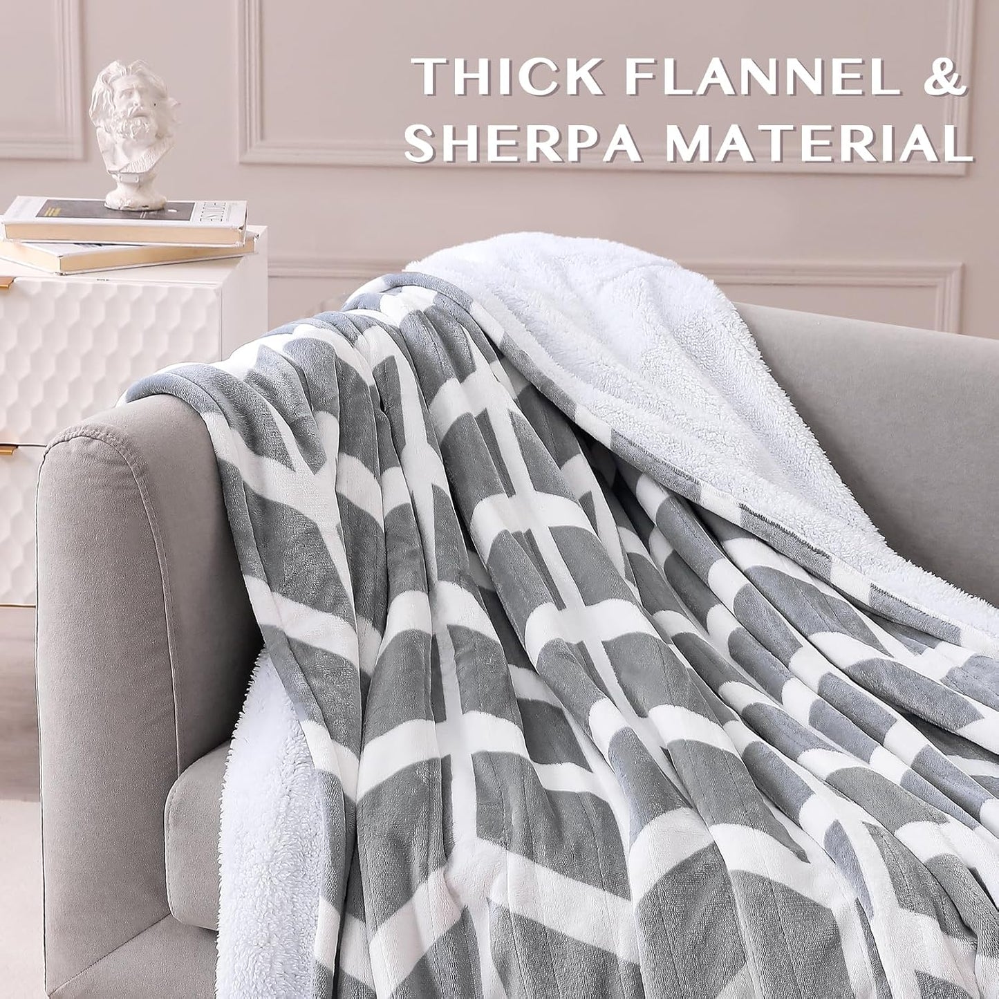 VENTIMI Electric Blanket Heated Throw, 50" x 60" Heated Blanket with 5 Heat Levels & 3 Hours Auto Off, Fast Heating Blankets with ETL & FCC Certification, Grey
