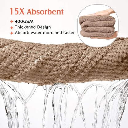 YFONG 2 Pack Microfiber Hair Towel Wrap for Women, Super Absorbent Quick Dry Hair Turban for All Hair Style Anti Frizz, Large Hair Drying Towel with Button
