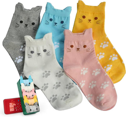 Jeasona Cute Cat Gifts for Women Animal Cat Socks Wife Mom Girlfriend Daughter