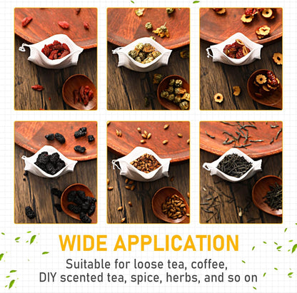 1000 Pcs Disposable Tea Bags Bulk for Loose Leaf Tea Drawstring Empty Coffee Sachets Filter Infuser Strainers for Coffee Spice Christmas Herbs Gift (2.75 X 3.54 Inch)