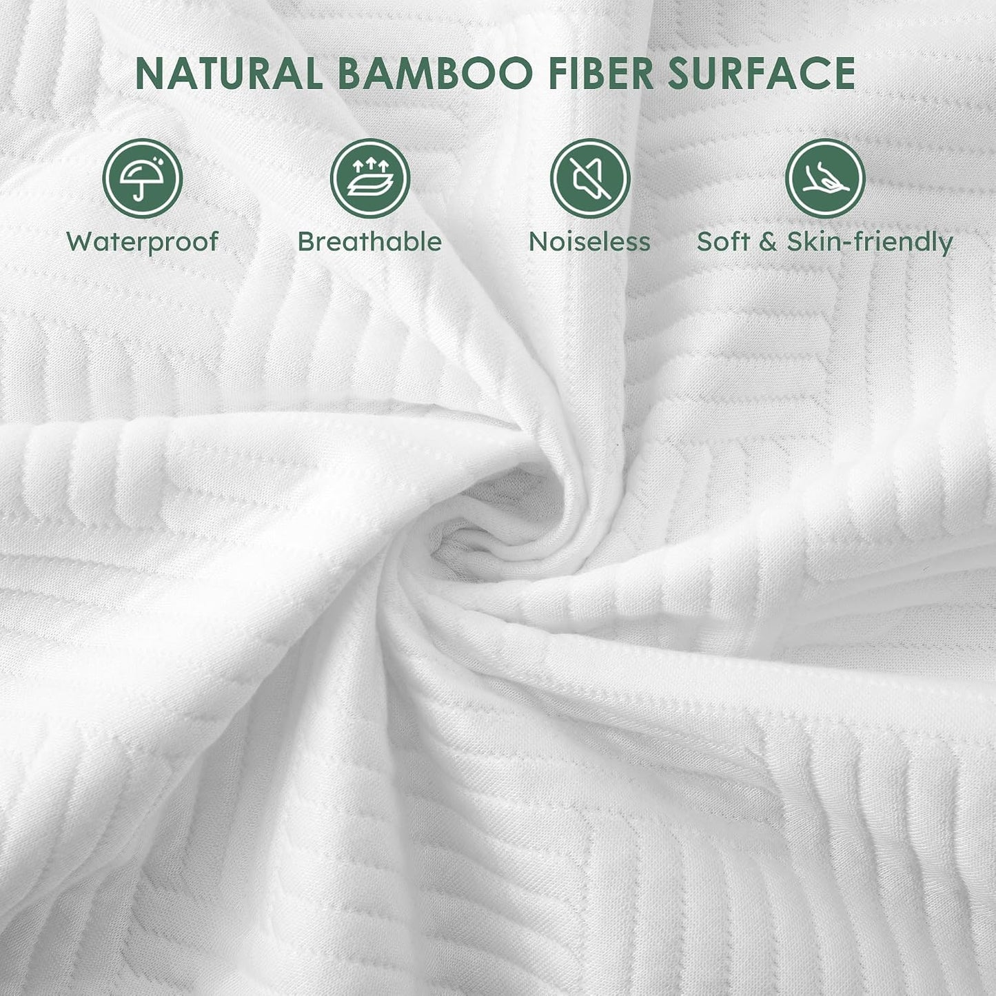 Cozymaker Queen Size 100% Waterproof Mattress Protector, Cooling Mattress Cover Fitted 8-21" Deep Pocket, 3D Air Fabric Soft Breathable Bed Mattress Pad Cover Noiseless Washable