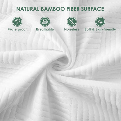 Cozymaker Queen Size 100% Waterproof Mattress Protector, Cooling Mattress Cover Fitted 8-21" Deep Pocket, 3D Air Fabric Soft Breathable Bed Mattress Pad Cover Noiseless Washable
