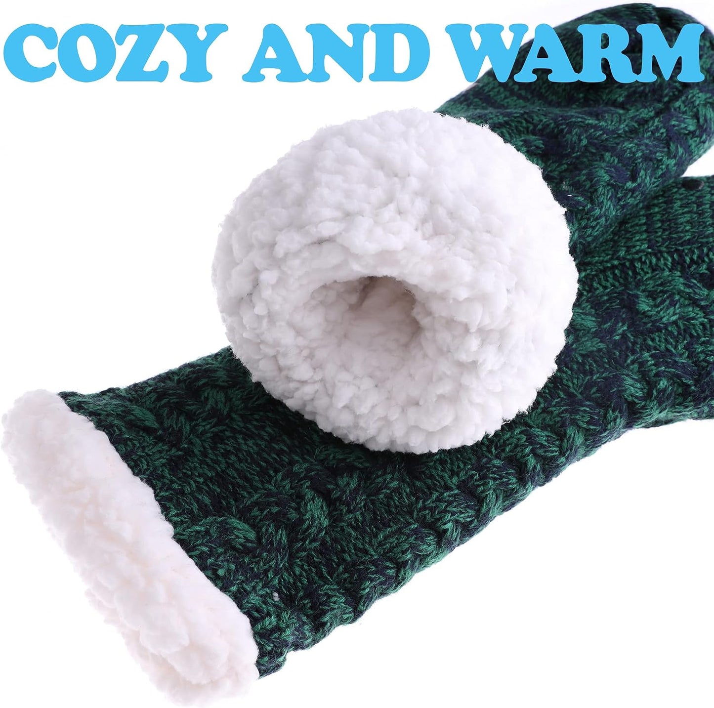 SDBING Women's Winter Super Soft Warm Cozy Fleece Lined Fuzzy Slipper Socks with Grippers