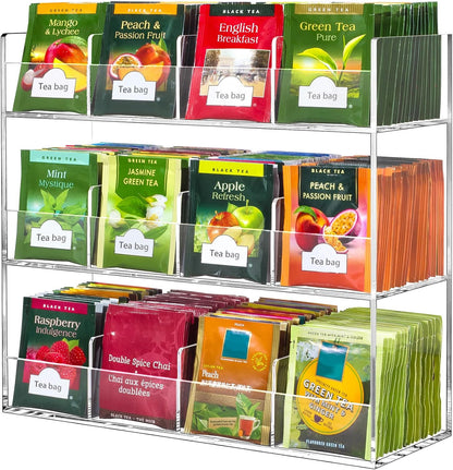 BEYGORM Acrylic Tea Bag Organizer for 216 Tea Packets