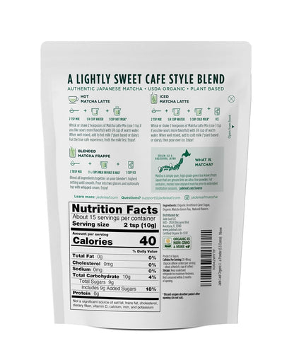 Jade Leaf Matcha Organic Matcha Latte Mix - Bulk Value Size - Lightly Sweet Japanese Matcha Powder with Organic Cane Sugar for Café Style Blend, 35.3 Ounce / 1000g (Pack of 1)