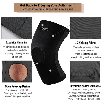 Professional Knee Brace With Stabilizer For Men Women,Compression Knee Sleeve Support Brace for Pain Relief, Fast Recovery,Meniscus Tear,ACL,MCL,Arthritis,Running,Sport Protection
