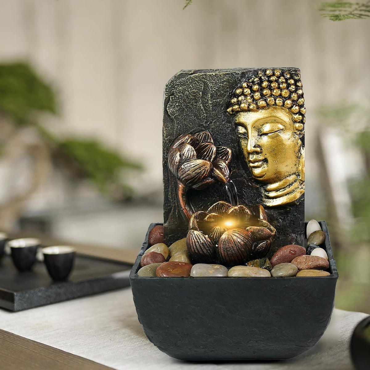 Ferrisland Resin LED Indoor Water Fountains