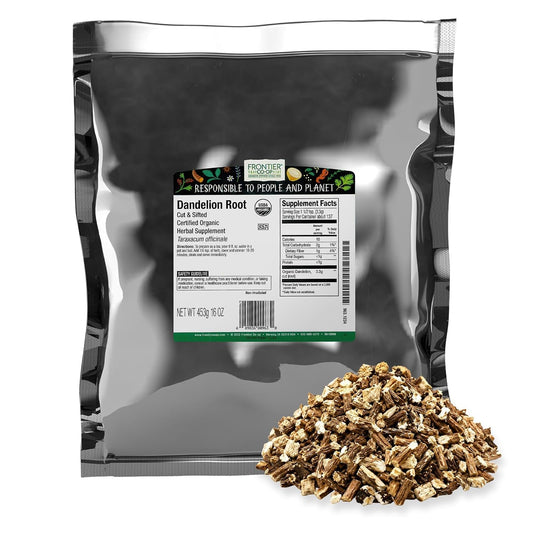 Frontier Co-Op Organic Dandelion Root, Cut and Sifted, 1 Pound