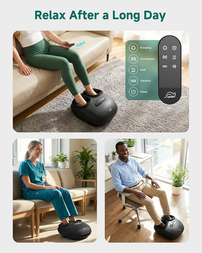Snailax 2026 Shiatsu Foot Massager with Heat, Deep Kneading, Compression, Vibration,FSA Eligible Hsa Electric Feet Massage Machine for Plantar Fasciitis,Neuropathy, Gifts for Father, Dad
