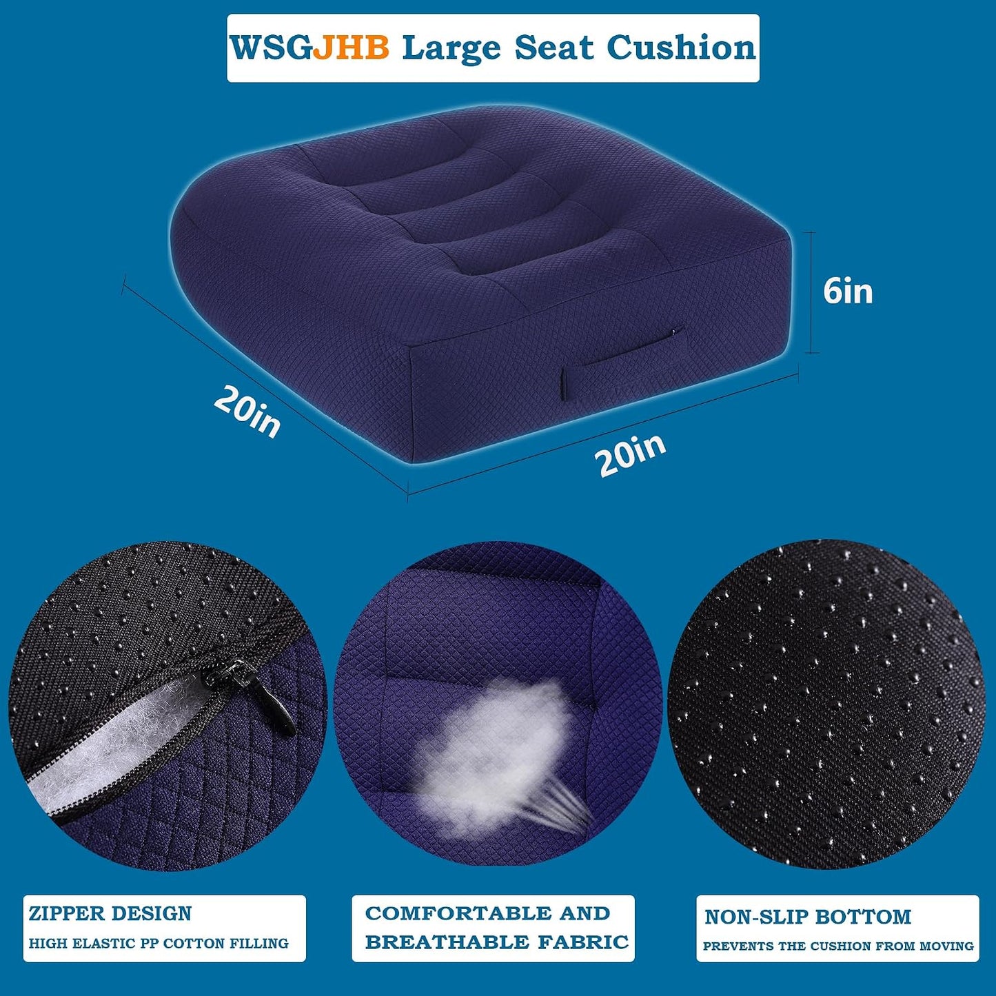 WSGJHB Car Booster Seat Cushion Posture Cushion for Long Sitting | Portable Breathable Mesh, Effectively Increase The Field of View Ideal for Office, Home, Car Angle Lift Seat Cushions,Black
