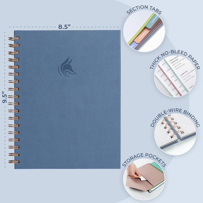 Clever Fox When I Die Organizer Binder Planner, Folders, 8.5x9.5 Smoke Blue