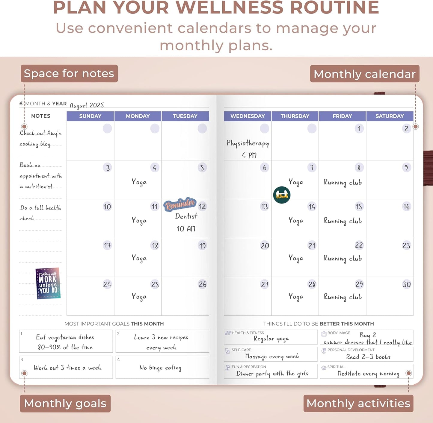 Clever Fox Fitness & Food Journal – Nutrition & Workout Planner for Women & Men – Diet & Gym Exercise Log Book with Calendars, Diet & Training Trackers - Undated, A5 Size, Hardcover (Forest Green)