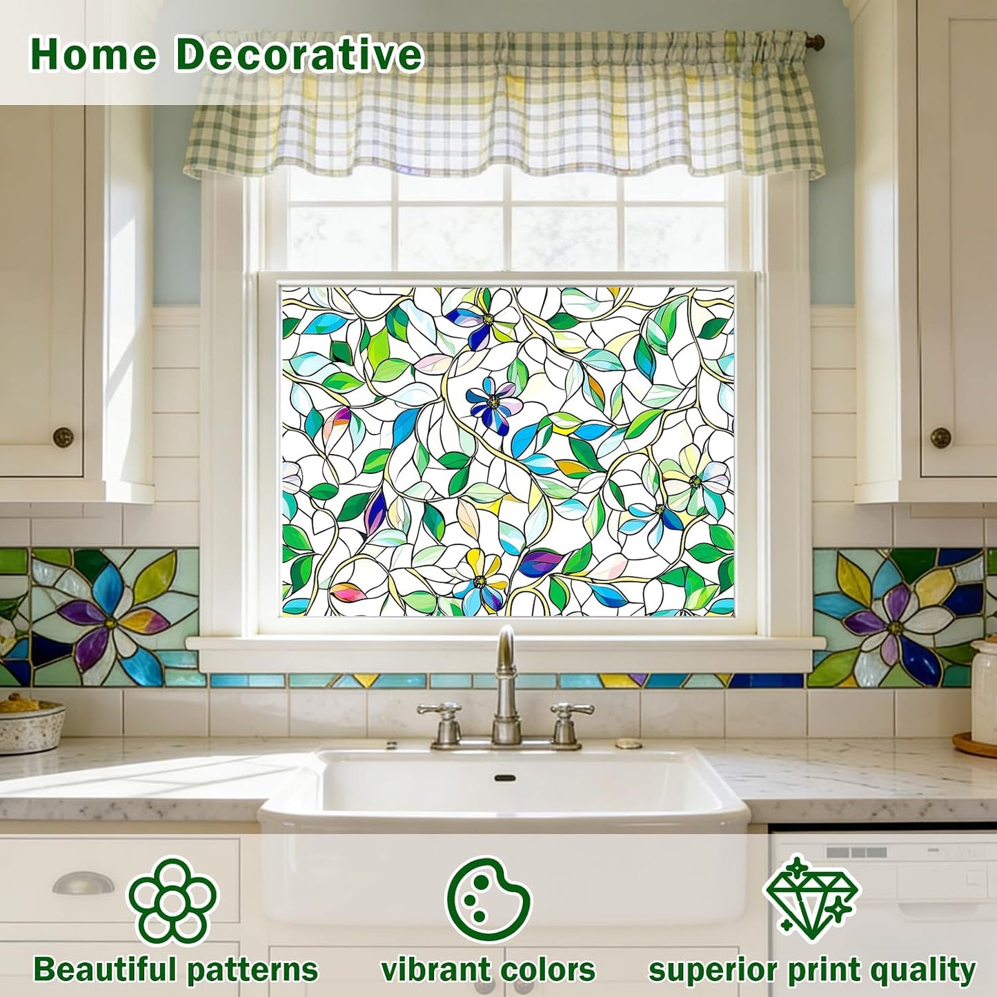 Frosted Glass Window Film, Decorative Sun Heat Blocking,Anti UV Save Energy