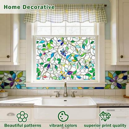 Frosted Glass Window Film, Decorative Sun Heat Blocking,Anti UV Save Energy