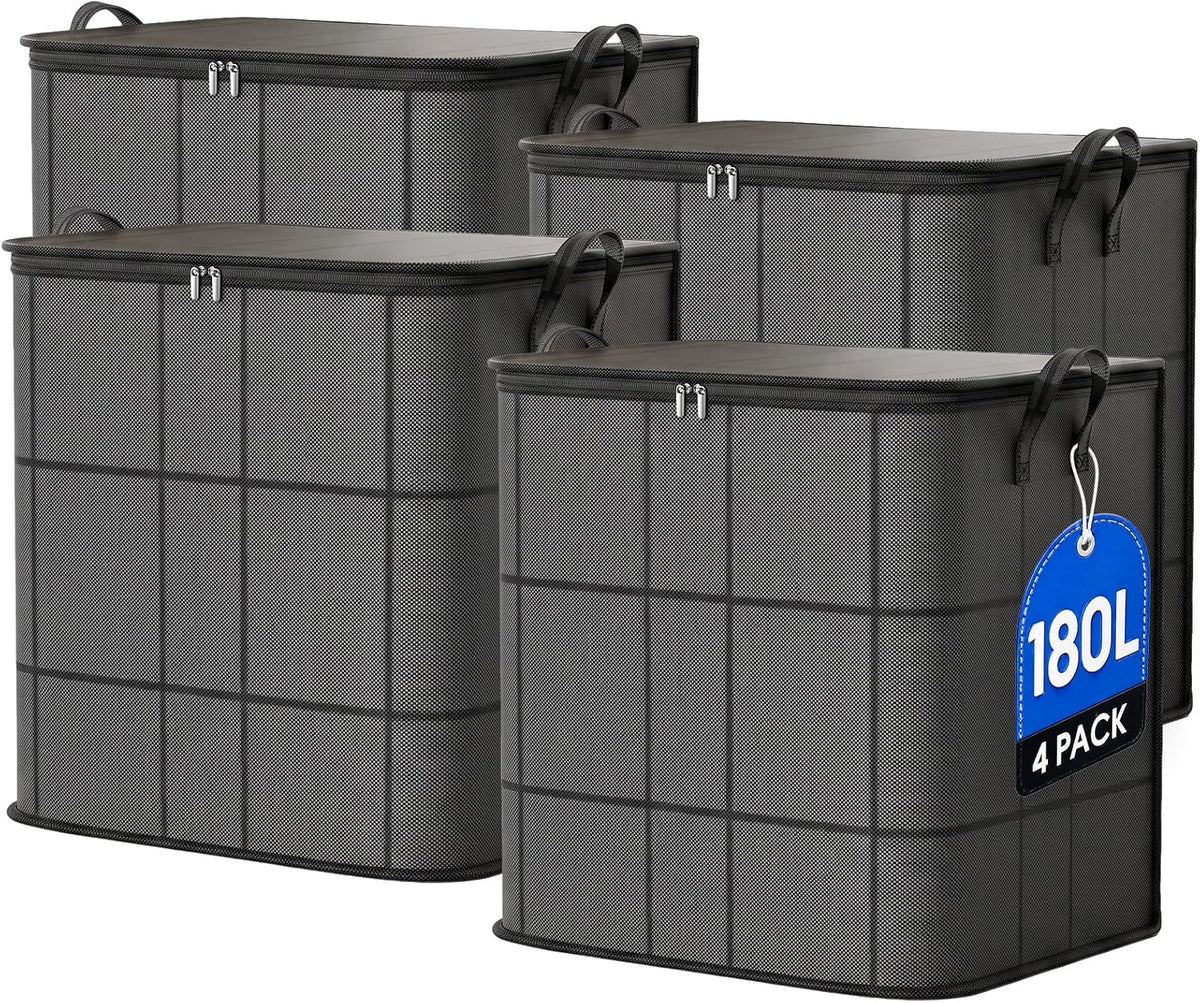 XL Foldable Storage Bag with Reinforced Handles, 180L Large Capacity
